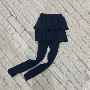 Navy Blue Kids Ruffle Skirt Leggings